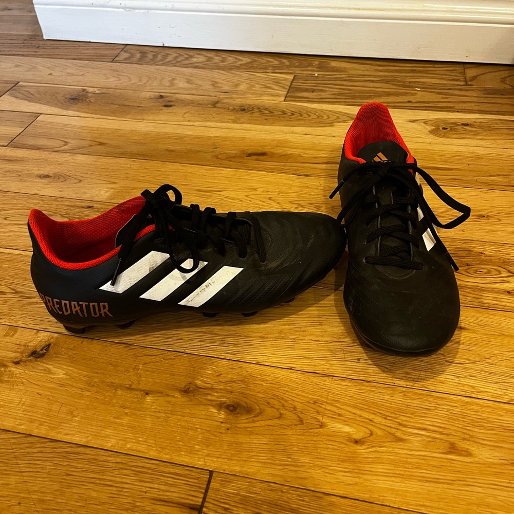Adidas Black and Red Predator Cleats